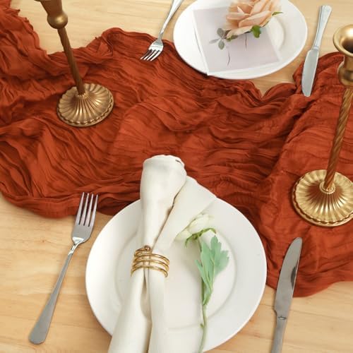 12 Pack Terracotta Cheesecloth Table Runner 120 Inch Boho Wedding Decor - Image 5