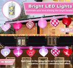14.7FT Long Valentine's Day Inflatables Hanging Flashing Pink Hearts Decorations Built-in LED Lighted Blow Up Decoration Home Yard Outdoor Indoor Garden Lawn Decor - Image 3