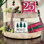 5 Pcs Christmas Themed Tiered Tray Decor Set, Christmas Themed Decor Bundle For Tier Tray, Christmas Tiered Tray Decorations, Seasonal Tier Tray Decor - Image 4