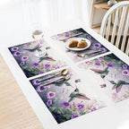 Hummingbird Spring Placemats Set of 6, 12x18 Inch Summer Bird Table Place Mat Floral Flower Washable Non-Slip Heat Resistant Fabric Placement Mats for Dining Kitchen Indoor Outdoor Decor - Image 3
