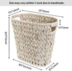 GRANNY SAYS Wicker Trash Can, Wicker Waste Basket for Bathroom, Butter Milk - Image 6