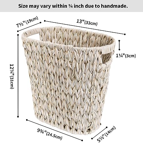 GRANNY SAYS Wicker Trash Can, Wicker Waste Basket for Bathroom, Butter Milk - Image 6
