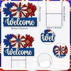 Amyhill 1 Pcs Patriotic 4th of July Outdoor Decor Daisy Metal Garden Stakes Memorial Day Welcome Yard Signs Decorations Garden Stakes for 250th Anniversary Patio Lawn Walkway Outside - Image 3