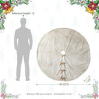 Glitzhome 60" D Oversized Milk Coffee Brown Christmas Tree Skirt, Reversible Faux Rabbit Fur/Korean Fleece Xmas Tree Skirt Mat,Holiday Tree Ornaments for Xmas Winter Happy New Year Home Decoration - Image 2