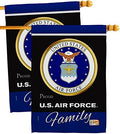 Air Force Proudly Family House Flag - 2 pcs Pack Armed Forces USAF United State American Military Veteran Retire Official - Decoration Banner Small Garden Yard Gift Double-Sided Made in USA 28 X 40 by Breeze+Decor