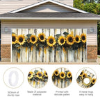 ANNA QUEEN Sunflower Garland Garage Door Banner 6 x 13FT, Rustic Sunflowers with Wooden Fence, Outdoor Spring and Summer Decoration for Garden Parties Home Decor - Image 4