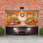 13X6Ft Fall Garage Door Banner Decorations Autumn Pumpkin Harvest Large Thanksgiving Garage Door Cover Hanging Garage Door Backdrop Fall Holiday Party Background Sign for Wall House Decor - Image 4