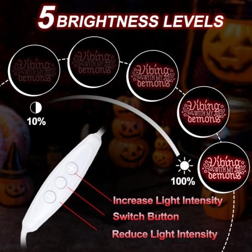 Vibing With My Demons Neon Sign, Halloween LED Wall Decor 16.7x9.3 Inch - Image 3
