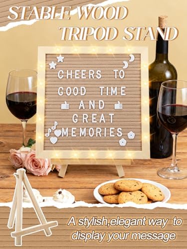 10"×10" Felt Letter Board with LED Lights & Stand, First Day of School Sign - Image 3