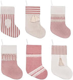 GEX Christmas Stockings 5 Pack for Family 20" Large Rustic Farmhouse Country Red Xmas Stockings with Tassels Hanging Ornament Decorations for Fireplace Xmas Season (Red, Set of 5) - Image 6