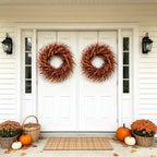 26in Large Artificial Autumn Eucalyptus Wreath (Fall Orange) - Image 4
