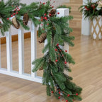 MIZII Christmas Garlands 6FT Artificial Pine Garland with Pinecone Berries Greenery Garland Christmas Decorations for Xmas Fireplace Mantle Home Decor Indoor Outdoor (Green-6FT) - Image 4