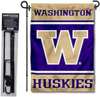 Washington UW Huskies Garden Flag with Stand Holder by CollegeFlagsandBannersCompany