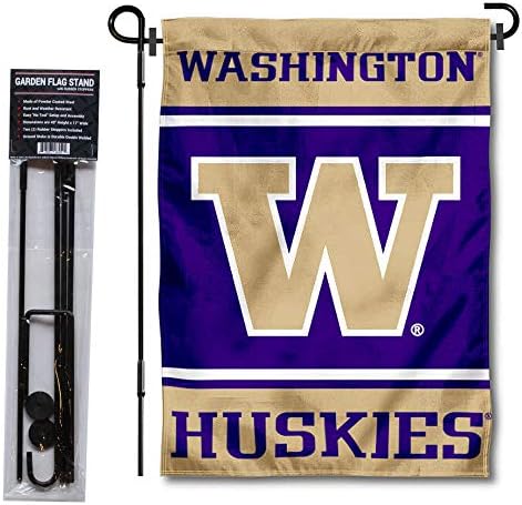 Washington UW Huskies Garden Flag with Stand Holder by CollegeFlagsandBannersCompany