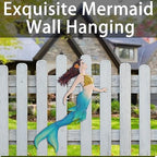 John's Studio Metal Mermaid Sea Wall Decor Outdoor Garden Hanging Art Sculptures Home Ocean Theme Decorations for Kitchen Bathroom and Pool - 14.9Inches - Image 6