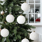 Garvee 25 Pcs Christmas Ball Ornaments, 2.36 in Beige Velvet Flocked Xmas Holiday Ball Set, Shatterproof & Lightweight Plastic Christmas Decorations for Trees Parties - Image 6