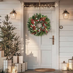 24 Inch Christmas Wreath with Red Berries, Apples, Pinecones and Eucalyptus - Image 6