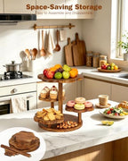 4 Tier Wooden Cake Stand, Cupcake Dessert Display Stand for 24-50 Cupcakes - Image 5