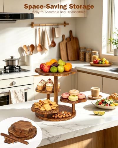 4 Tier Wooden Cake Stand, Cupcake Dessert Display Stand for 24-50 Cupcakes - Image 5