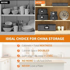 Aokeyee 6-Piece China Storage Containers Set, Hard Shell Moving Boxes for Dishes, Plates, Mugs & Flatware – Dinnerware Organizer with Soft Felt Dividers, Sturdy Handles & Zippers, Grey - Image 4