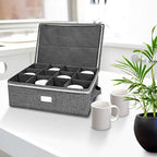 Cup and Mug Storage Box and Dividers 2 Pack, Hard Shell Coffee Mug Storage - Image 2