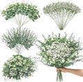 Serwalin 100PCS Mixed Eucalyptus Stems with Baby's Breath Greenery by Serwalin