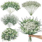 Serwalin 100PCS Mixed Eucalyptus Stems with Baby's Breath Greenery by Serwalin
