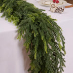 5.9FT Christmas Norfolk Garland, Realistic Faux Pine Garlands, Green Artificial Greenery Garland for Winter Home, Mantle, Fireplace, Indoor, Outdoor Christmas Decorations (1Pcs) - Image 6