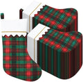 100 Pcs Felt Christmas Stockings 15 Inch Tartan Plaid, Red Green by Succwoah
