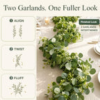 Faux Eucalyptus Garland 4 Pack, 5.9 Ft Each for Wedding Tables - Image 5