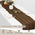 16 Pack Brown Cheesecloth Table Runners 20x120 Inch Gauze Table Runner Cheese Cloth 10FT Brown Table Runner Rustic Sheer Runner for Wedding Birthday Party Baby Shower Table Decor - Image 6