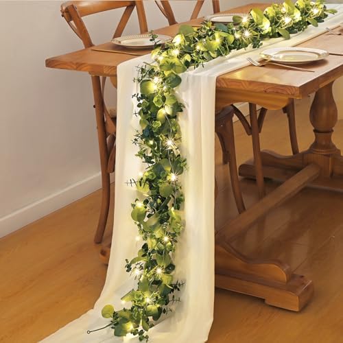 Dolicer 4 Packs 6FT Artificial Eucalyptus Garland Faux Greenery Garland - Image 2