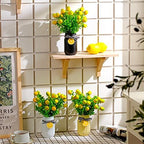 Lyrow 6 Pack Mason Jar Table Centerpiece Faux Christmas Berry Sunflower Lemon and Bell Kitchen Spring Summer Winter Farmhouse Decoration for Home Kitchen Tiered Tray Decoration(Lemon Style) - Image 3