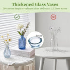 Glasseam Glass Bud Vases for Centerpieces, 10Pcs Blue Small Flower Vase Set - Image 2