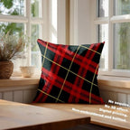 Batmerry Red Abstract Black Celtic Plaid Throw Pillow Covers, Retro Green Scottish Plaid Tartan Decorative Pillow Covers Digital Printing Blended for Couch Bed Invisible Zipper 26X26 in(Set of 2) - Image 4