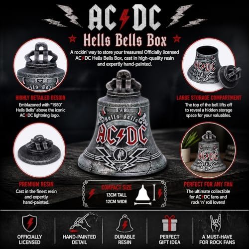 Nemesis Now ACDC Hells Bells Storage Box, Secret Compartment, Money Holder, Officially Licensed Collectible Merchandise and Gift for Rock Band Fans 13cm - Image 2