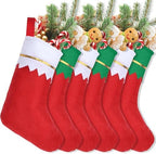 60Pcs 17" Felt Christmas Stocking Bulk, Red Christmas Socks Bulk with White Cuff Golden Trim, Christmas Hanging Ornaments Xmas Decoration for Mantel Door Window Holiday Home Décor by AMAZING+TIME