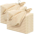 Pesonlook 60 Pcs Beige Cotton Linen Napkins with Fringe, 16x16 Inches by Pesonlook