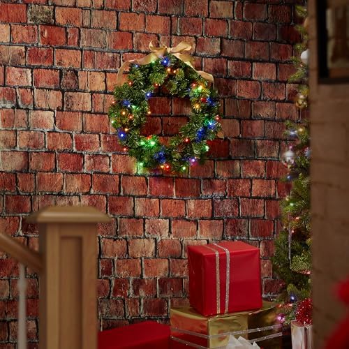 Casafield 24" Pre-Lit Fir Artificial Christmas Wreath Holiday Décor, 50 LED White & Multicolor Lights, 100 PVC Tips for Front Door, Window, or Mantel - Image 7