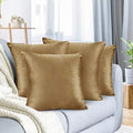 Nestl Throw Pillow Covers, Cozy Velvet Decorative Autumn Pillow Covers 22 x 22 Inches, Soft Solid Couch Pillow Covers for Sofa, Bed and Car, Set of 4 - Mocha Light Brown by Nestl