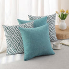 HPUK Throw Pillow Covers 18x18, Set of 4, Aqua Blue Couch Pillow Covers - Image 4