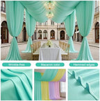 10 Panels 5ft(W) x 20ft(H) Mint Green Ceiling Drapes for Wedding Parties - Image 5