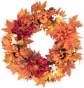 Fall Wreaths for Front Door Decor Artificial Flower, 24" Pumpkin Autumn by Culudea