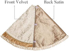 Valery Madelyn 60 Inch White Gold Christmas Tree Skirt for Tree Decorations - Image 6