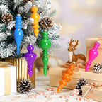 Soaoo 6 Pcs 6.3 in Neon Colors Mercury Glass Finial Christmas Ornaments by Soaoo