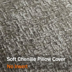 DEZENE Pack of 2 Grey Euro Shams Pillow Covers 26x26 Cozy Soft Chenille Decorative Throw Pillow Covers Accent Vintage Square Couch Pillow Covers for Home Decor Bed Sofa Living Room - Image 3