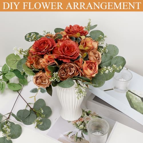 24 Bundles Burnt Orange Peonies Artificial Flowers for Centerpieces - Image 5