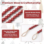 ZenNex 65.6 Ft Christmas Wooden Bead Garland 2 Pcs Long Bead String,Drakred - Image 4