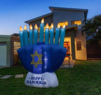 8 FT Giant Hanukkah Inflatable Menorah - Yard Decor with Built-in Bulbs, Tie-Down Points, and Powerful Built in Fan - Image 3