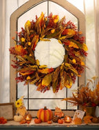 26" Fall Wreaths for Front Door: Autumn Eucalyptus Leaf Wreath - Image 5